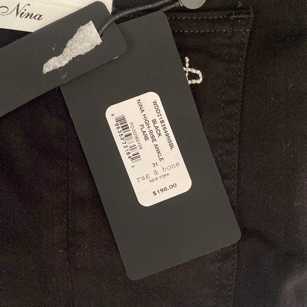 NWT Rag and Bone Black High Rise Ankle Flare  Jeans lowest price no offers - Picture 4 of 14